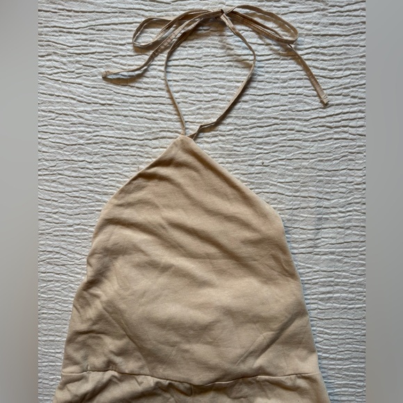 Zara Cream Halter Wide Leg Jumpsuit - Picture 3 of 9